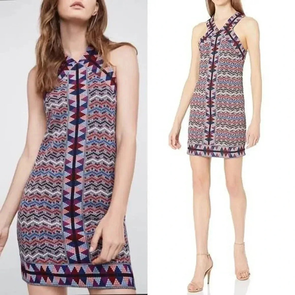BCBGMaxAzria Tesa Jacquard Halter Dress Size Small - Picture 1 of 9